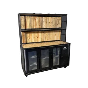 Bar Industrieel Achterkast Glasdeur hout/staal